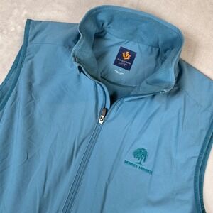 Donald Ross Sport Vest Mens L Golf Member Member Blue Full Zip Sleeveless